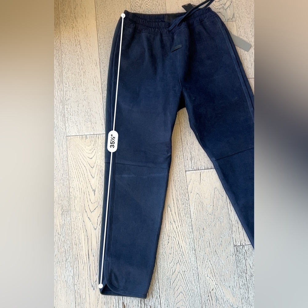 Fear of God Leather Dark Blue/Navy Nubuck Joggers size Small Used - Picture 9 of 15